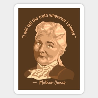 Mother Jones Portrait and Quote Sticker